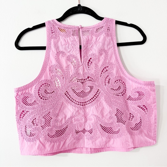 Sezane Uanna Top Lilac Organic Cotton Embroidered Size 40 US 8 NWT - Picture 8 of 11